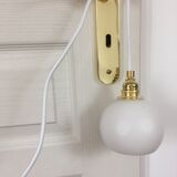 Vintage opaline white thread walking lamp
