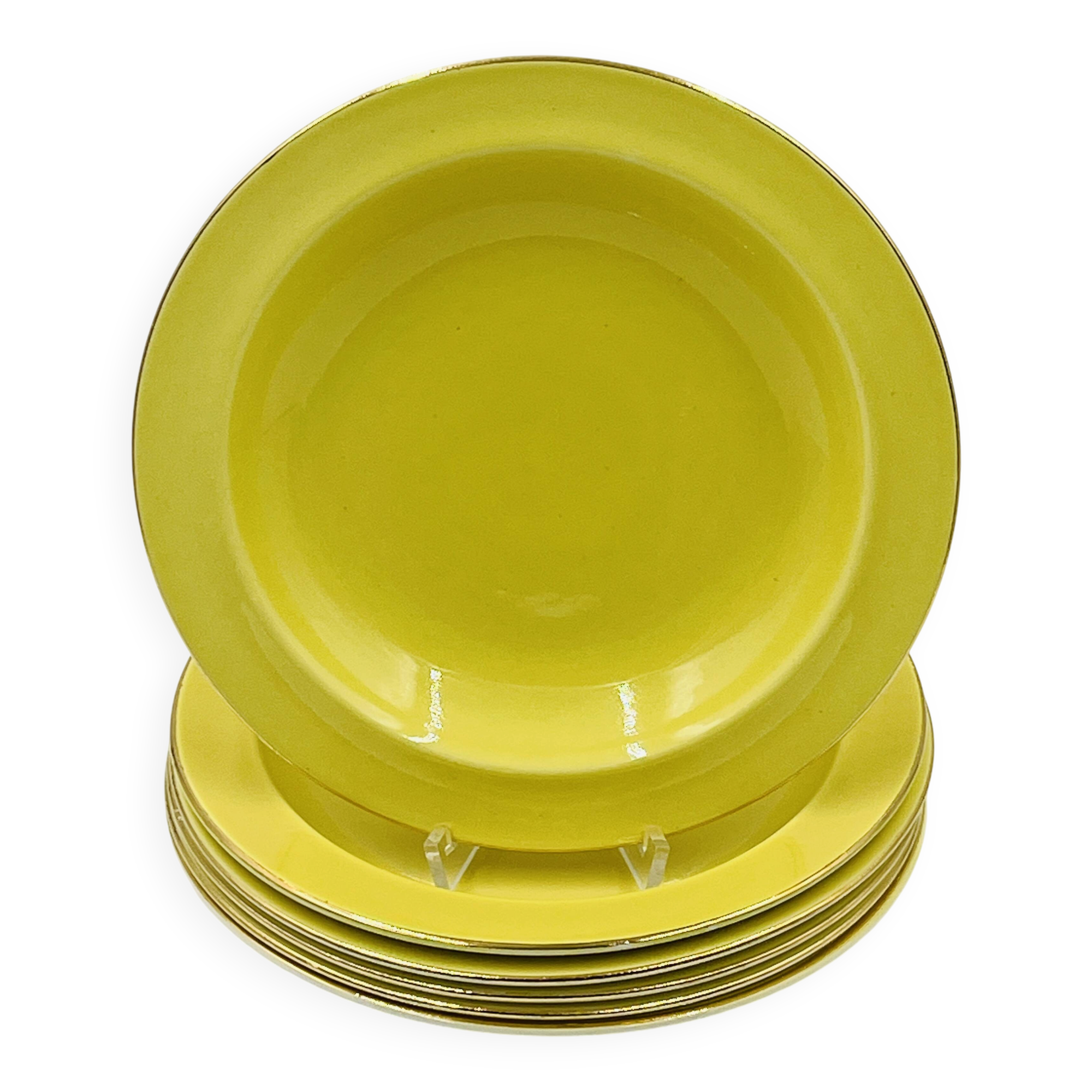 Set of 6 Keralux Boch deep plates