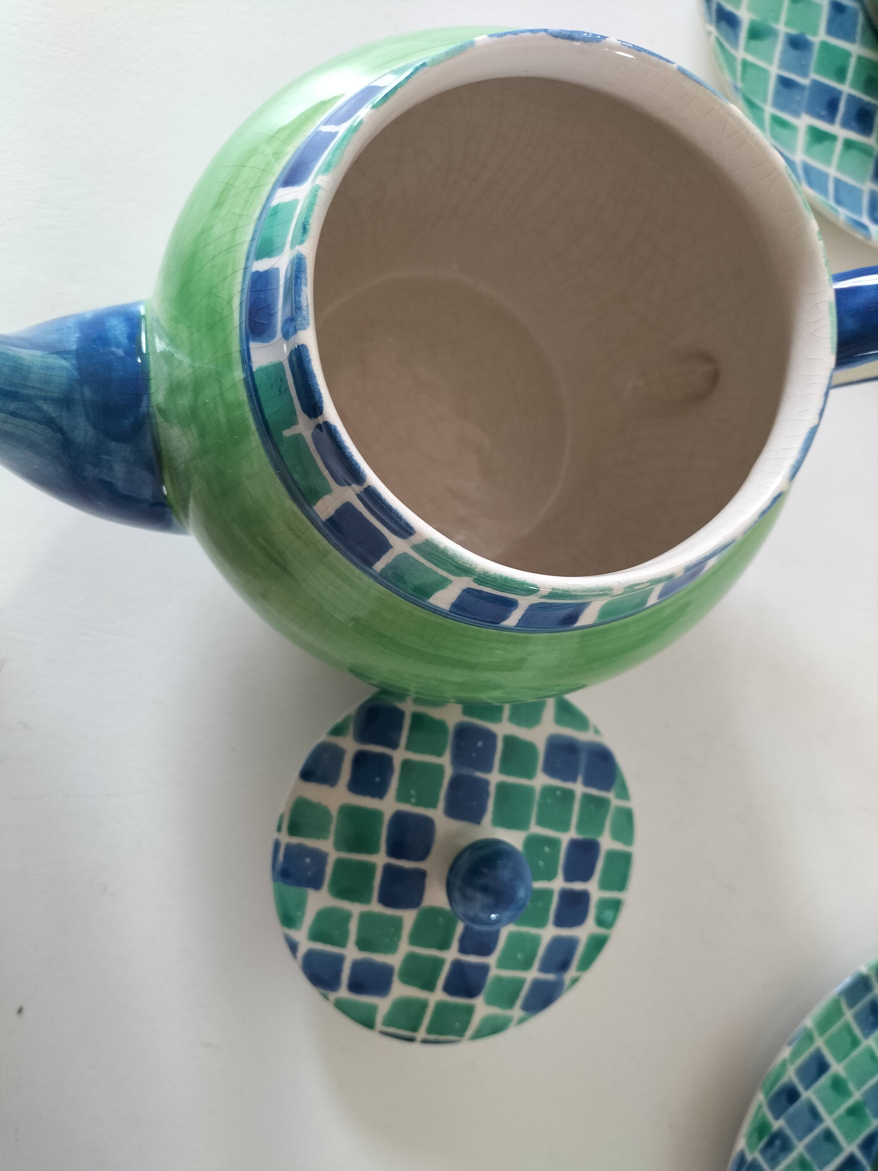 Portuguese tea service hand-painted ceramic