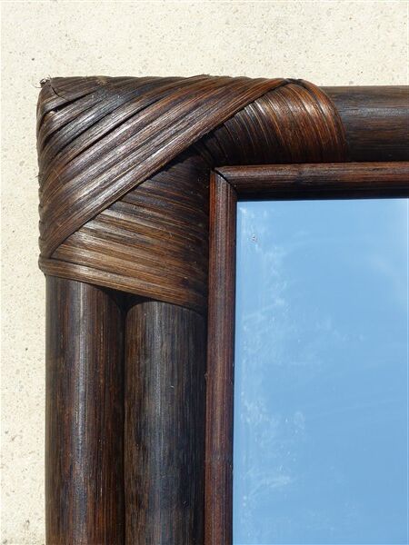 Vintage rattan mirror