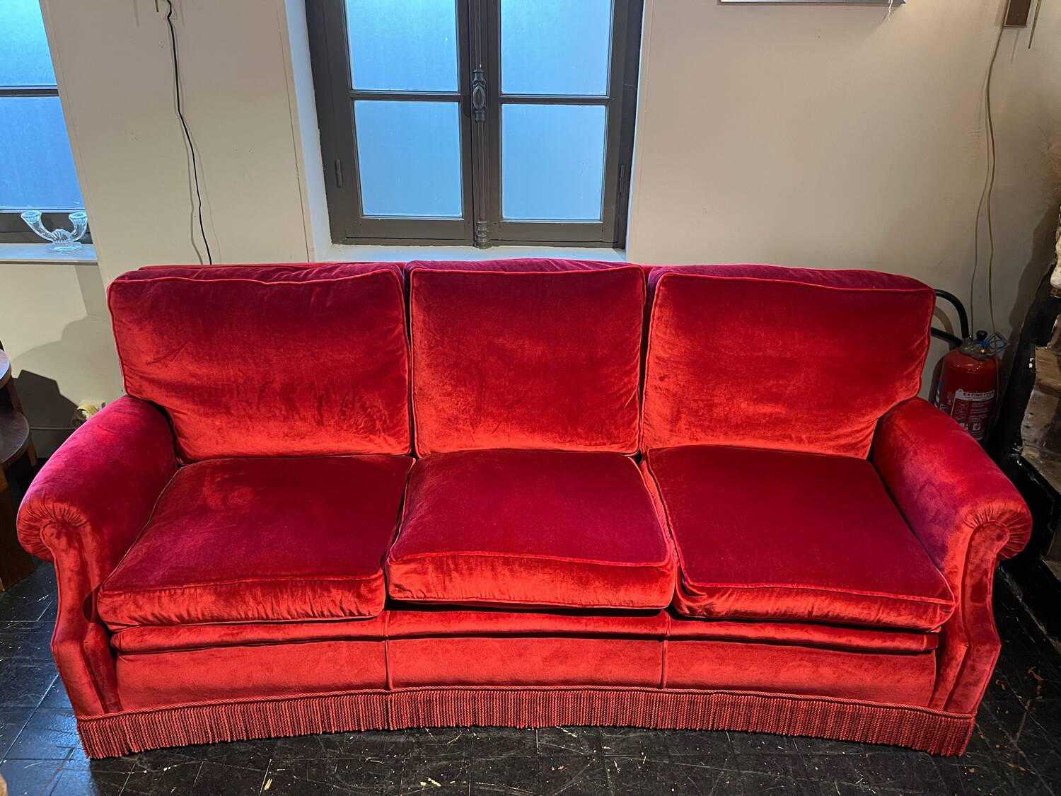 1970s velvet sofa
