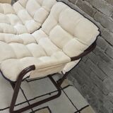 Tubular two-seater bench from the 1970s.