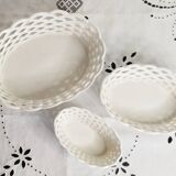 Set of 3 woven earthenware baskets