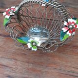Art deco basket in silver metal