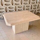 Medium length travertine dining table