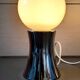 Pair of chromed metal and opaline lamps, 1980.