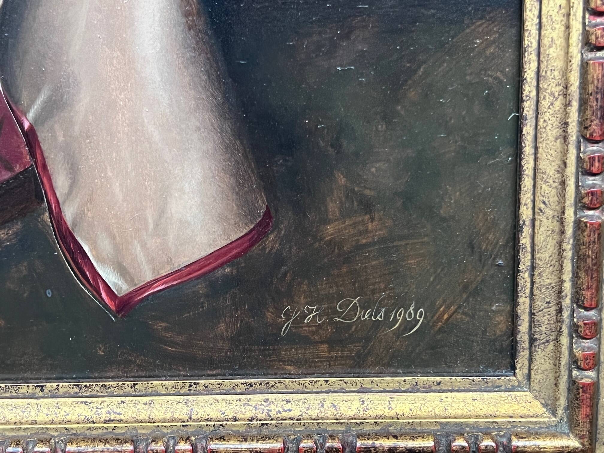 Jef Diels. Still life with books and smoking pipes.