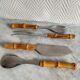 Set of four bamboo serving cutlery
