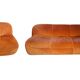 Set Vintage Anni '70: Divano 3 Posti + Poltrona in Velluto Arancione