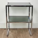 Chrome and glass side table