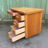 Vintage desk with 5 oak drawers