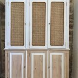 Wood and rattan dresser