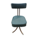 Chaise pivotante en skaï vert et acier chromé, Pullman, 1960