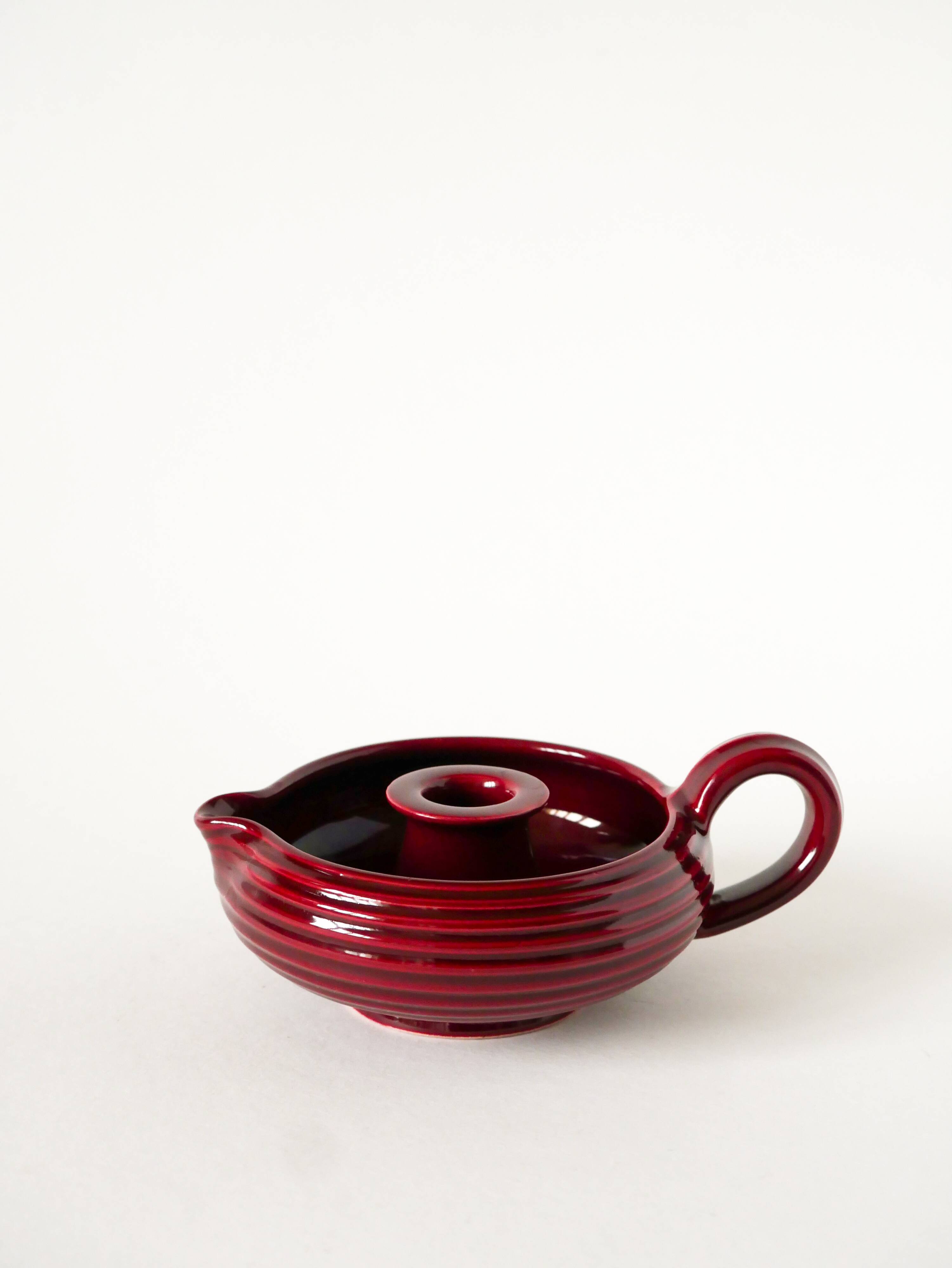 Large ceramic candle holder, Bordeaux, signed Vallauris, 1970