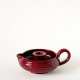 Large ceramic candle holder, Bordeaux, signed Vallauris, 1970
