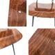 Chaise vintage Mid-Century bois et métal brun gris style danois scandinave
