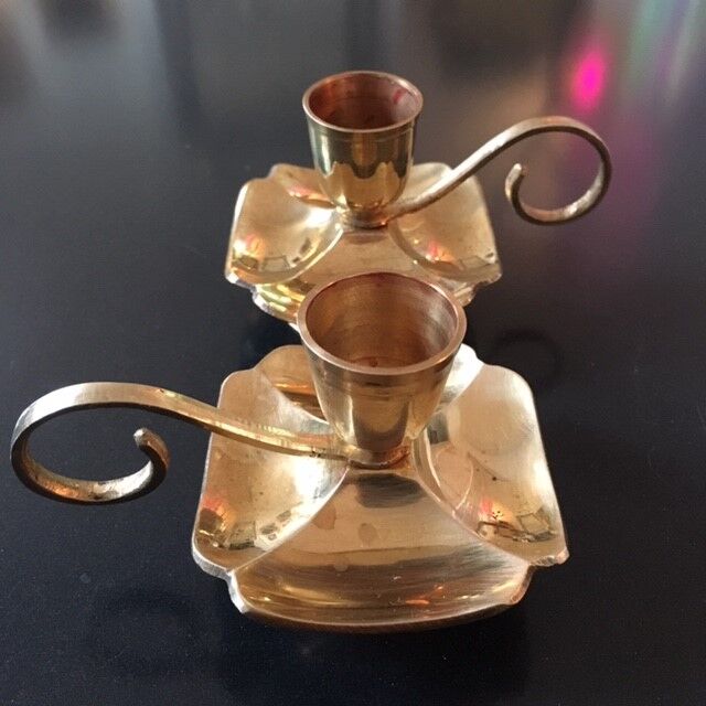 Pair of brass candlesticks