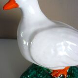 Glazed ceramic bird, signed Vallauris with bright colors