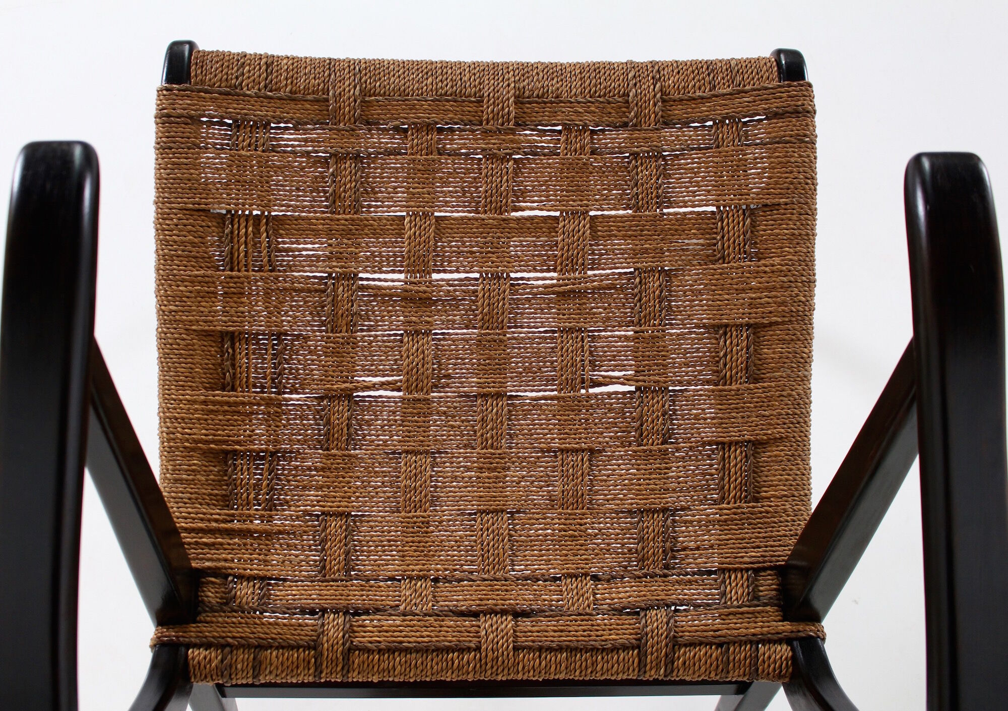 Fauteuil et son ottoman en corde tressée
