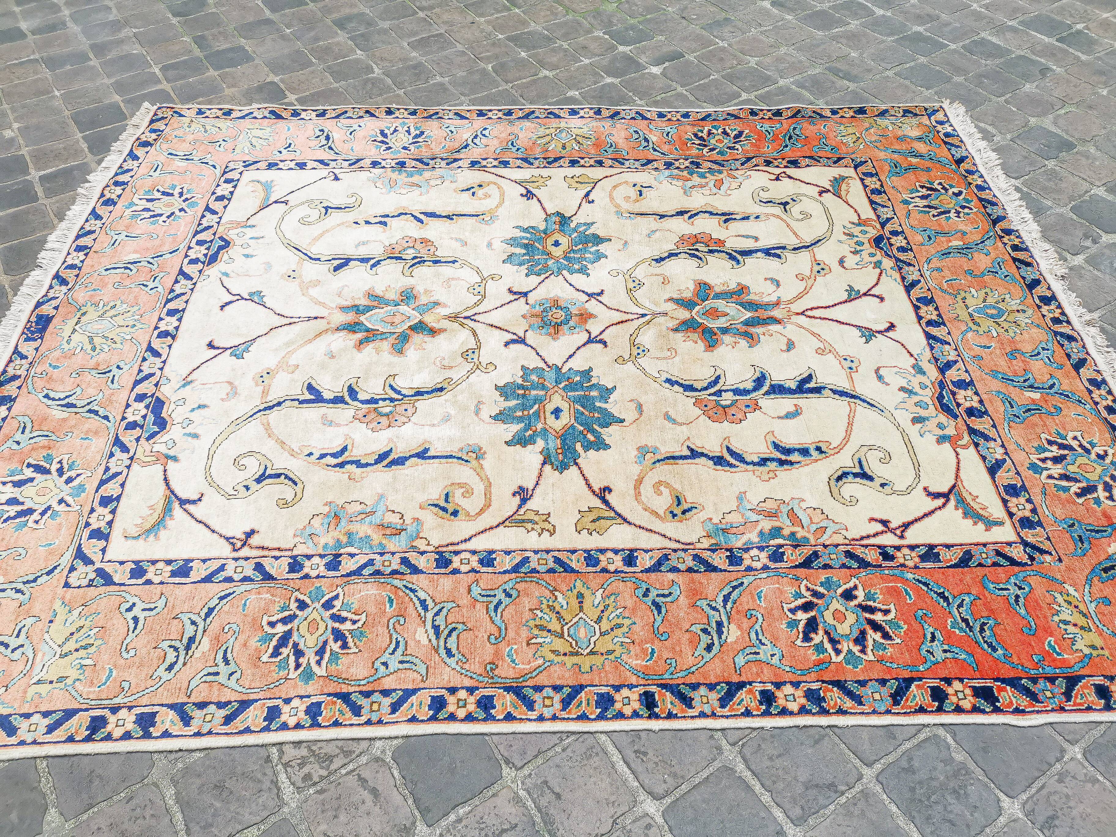 Heriz handmade Persian vintage oriental rug 240 x 195 cm