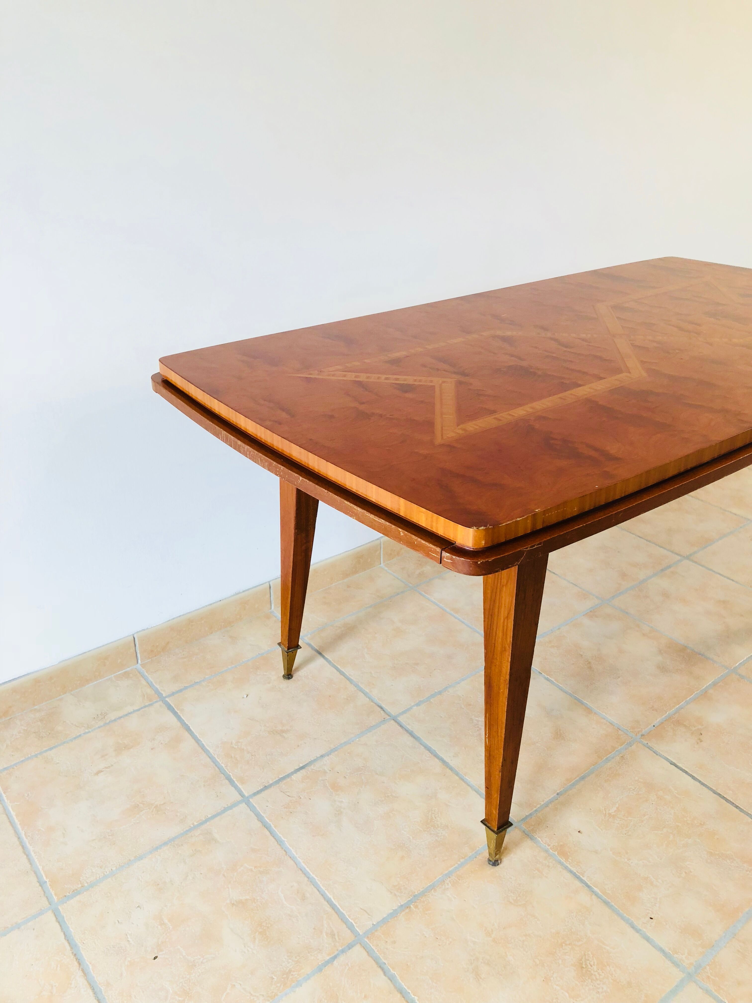 Table rectangular vintage with extension 1960
