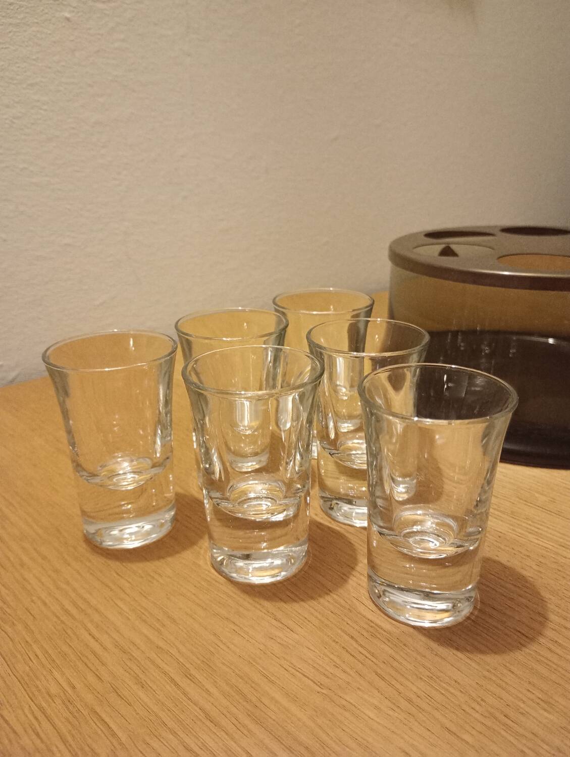 Vintage vodka service in crystal glass and brass, italy 1970s