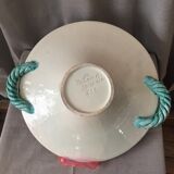 Fruit cup in vintage vallauris ceramic parrot foliage