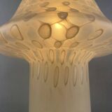 Large XL mushroom table lamp in white glass by Peill and Putzler 1970