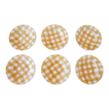 6 hollow plates with yellow and white checkered