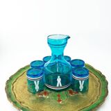 Italian round florentine scalloped tray, handpainted