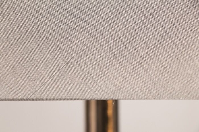 Pair of 1970s chrome table lamps inc grey silk shades