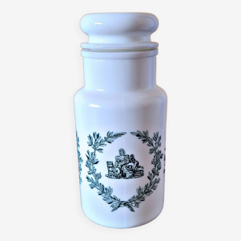 Large apothecary type pot in opaline