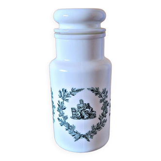 Large apothecary type pot in opaline