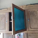 Art Deco two-body sideboard in natural chestnut.