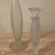 Duo of vintage soliflore vases in frosted glass