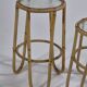 Pair of vintage mid century bamboo ice glass flower stands