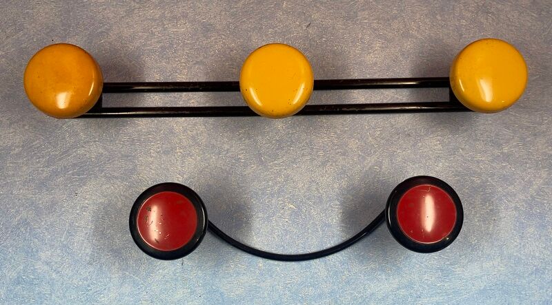 Coat rack, iron & plastic hook vintage trend 24 & 40 cm lot of 2
