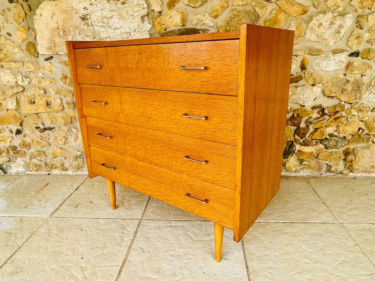 Vintage 4-drawer chest of drawers by Capelle, circa 1960s