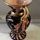 Vase Amphore Vintage Vallauris décor Floral en relief