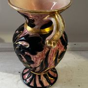 Vintage Vallauris vase amphora with relief floral decoration.
