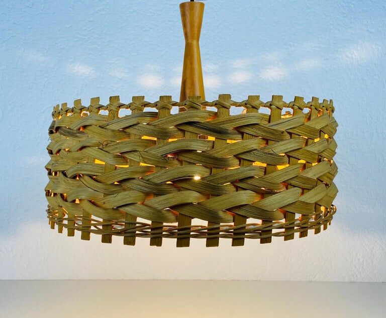 Wooden suspension lamp, Sweden, 1960s
