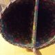 Woven wicker bottle basket. Flower Power. Very good condition.