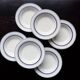 6 assiettes creuses vintage style bistrot porcelaine bleue et blanche
