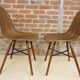 4 chaises en ABS, bois et métal