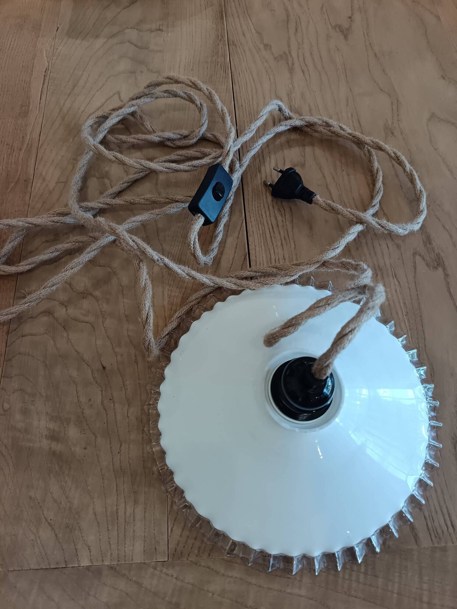 Lampe baladeuse vintage en verre Blanc