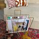 Vintage gold metal magazine rack