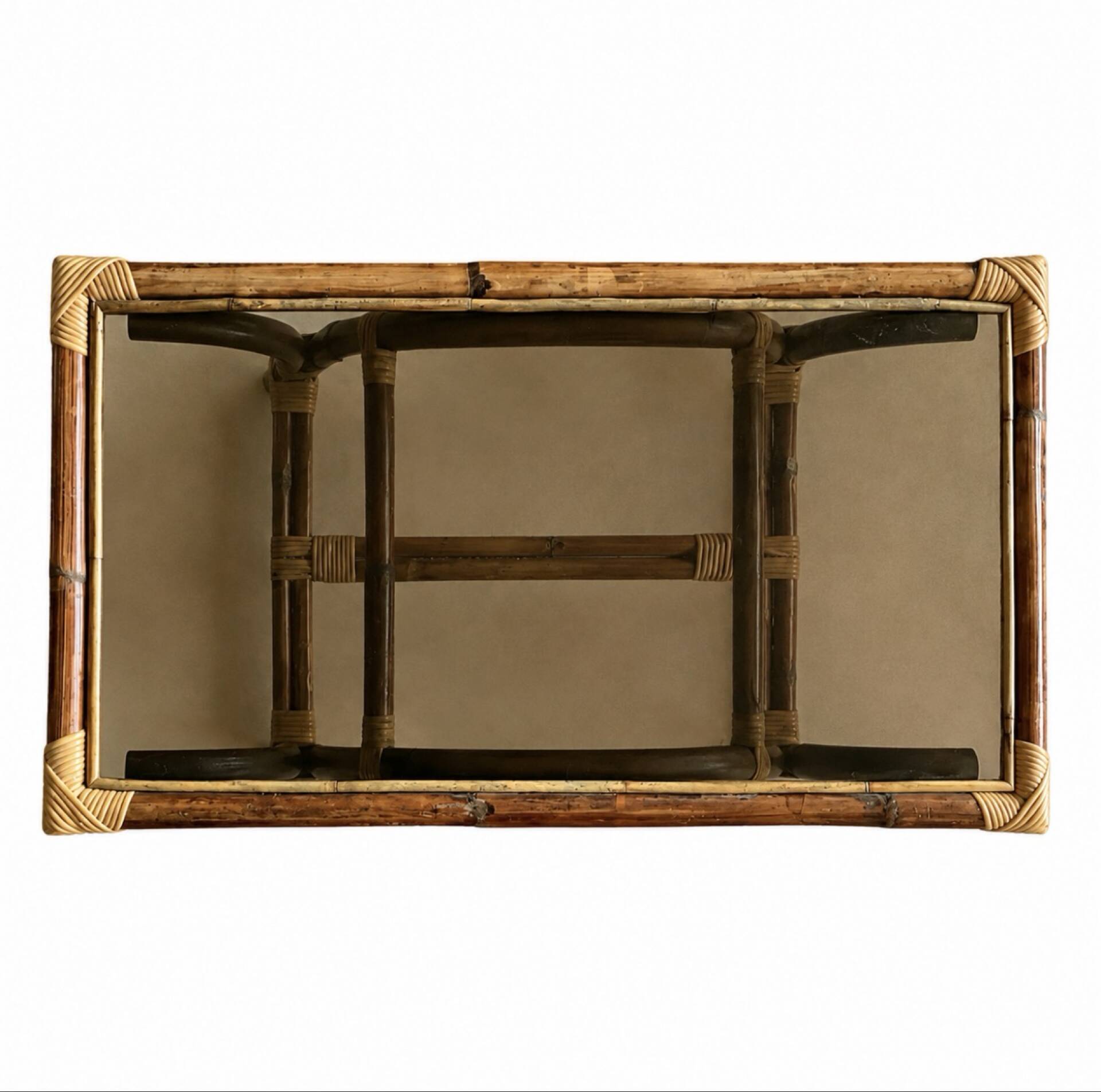 Bamboo and rattan coffee table