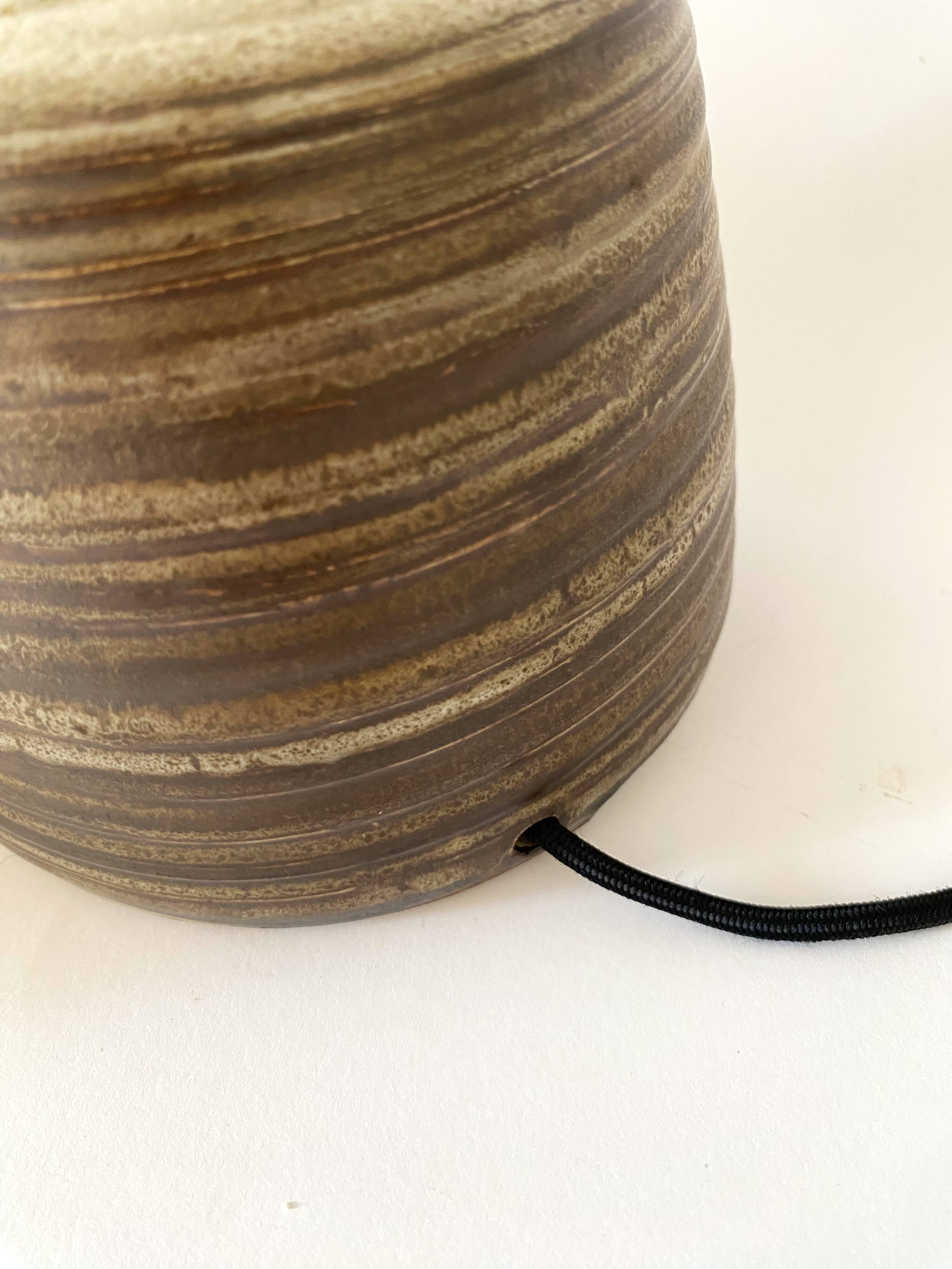 Ceramic lamp, 2m fabric cable, fabric lampshade