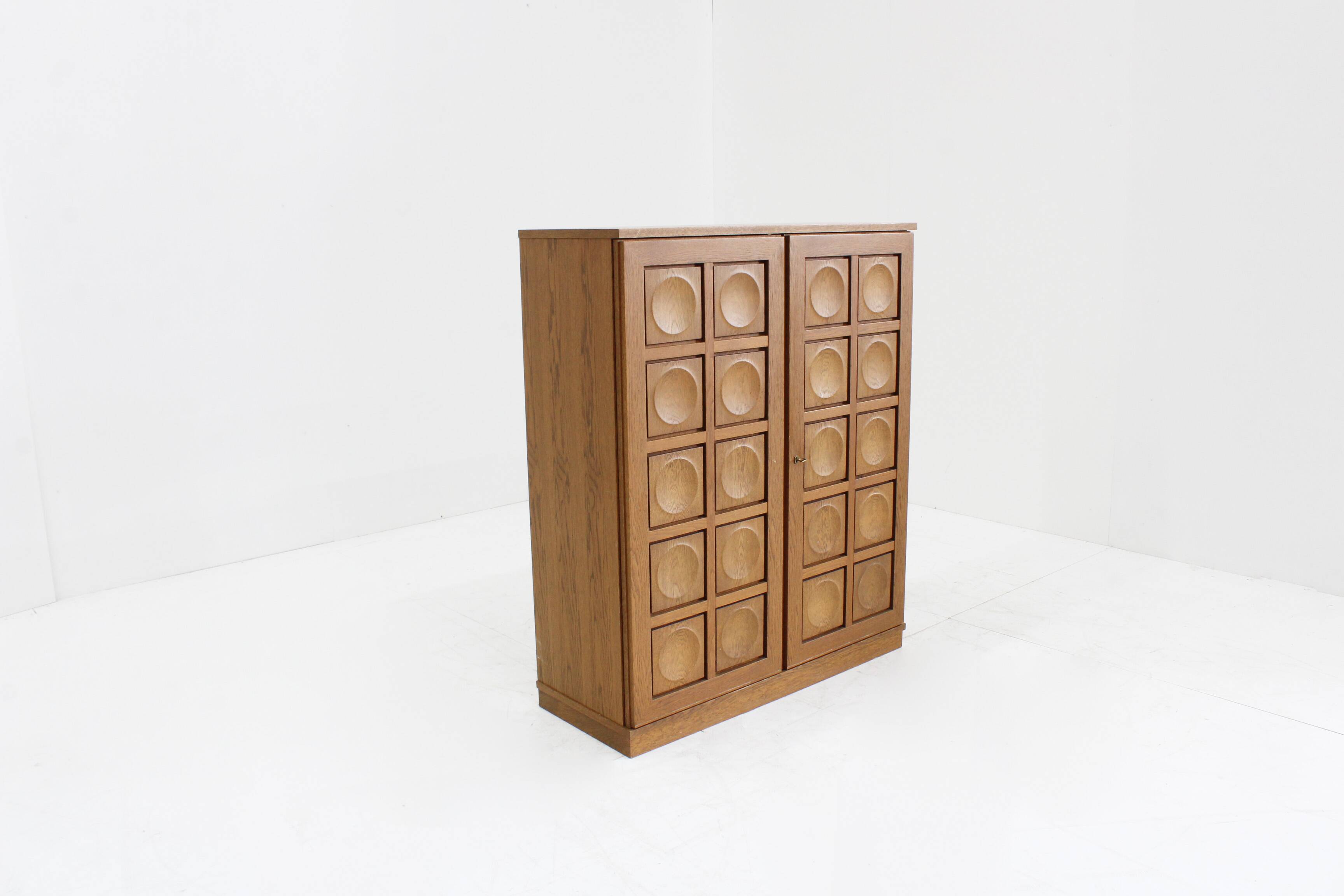 Vintage Brutalist high cabinet 1970s Gerhard Bartels