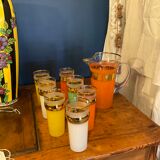 Orange service, 7 glasses and 1 carafe